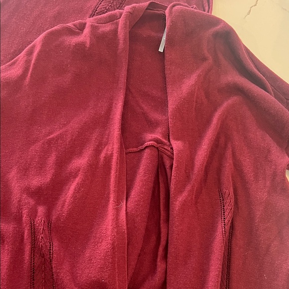 Anthropologie Burgundy Jumpsuit and Cardigan Set - Picture 2 of 4